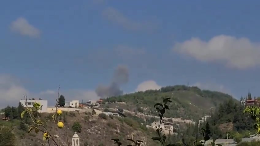 Ataque aéreo israelense na cidade de Al-Maaysra - Ftouh Keserwan (ao sul de Byblos)