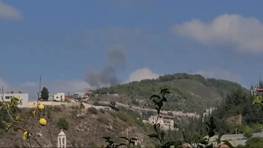 Ataque aéreo israelense na cidade de Al-Maaysra - Ftouh Keserwan (ao sul de Byblos)