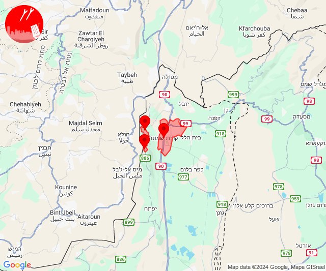 Novo lote de foguetes disparados na área de Kiryat Shmona