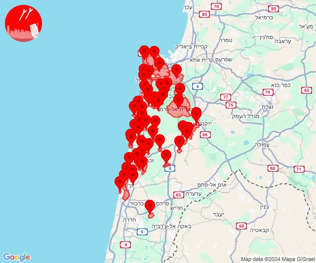 Raketten worden afgevuurd op gebieden aan de kust ten zuiden van Haifa