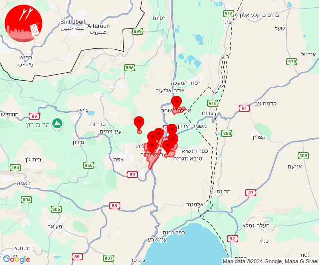 Se lanzaron cohetes hacia las zonas de Safed y Rosh Pina