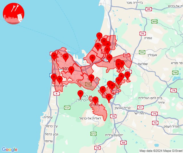 Se dispararon cohetes hacia Haifa.