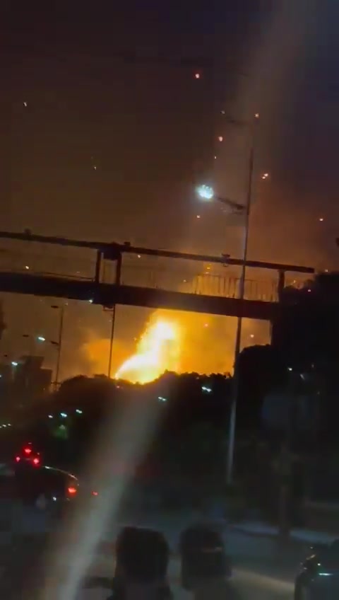 Flames flash in Ghobeiry after a violent Israeli raid