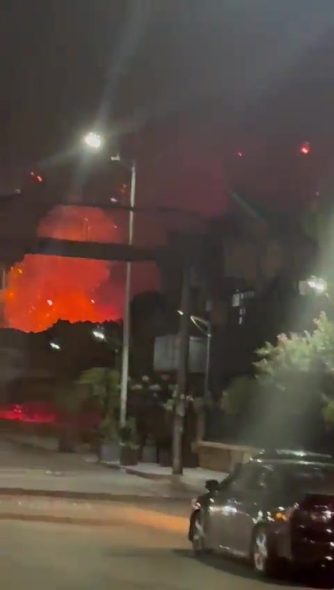 Flames flash in Ghobeiry after a violent Israeli raid