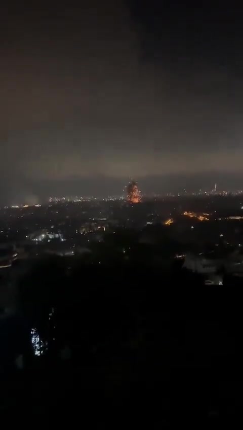 One of the violent raids that targeted the southern suburb of Beirut tonight