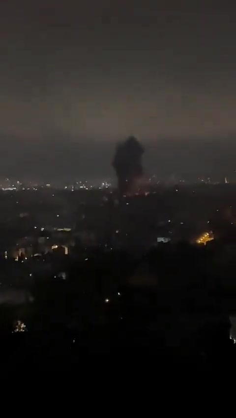 One of the violent raids that targeted the southern suburb of Beirut tonight