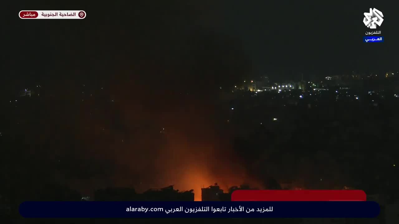 3 simultaneous Israeli raids on the southern suburb of Beirut and fires break out in the targeted area.