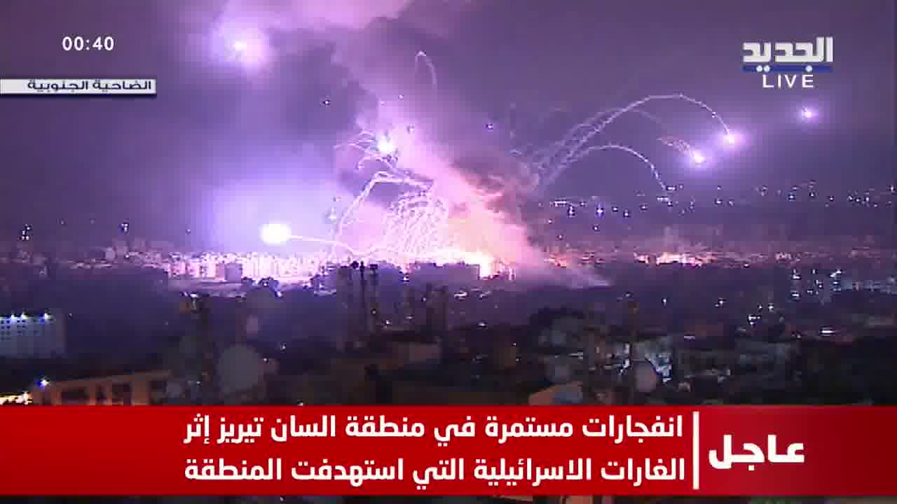 Vídeo: Explosión de un supuesto depósito de municiones en el sur de Beirut