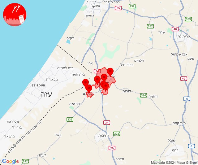 Er werden raketten afgevuurd richting Sderot