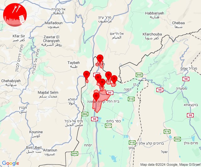 Foguetes foram disparados em direção à área de Kiryat Shmona