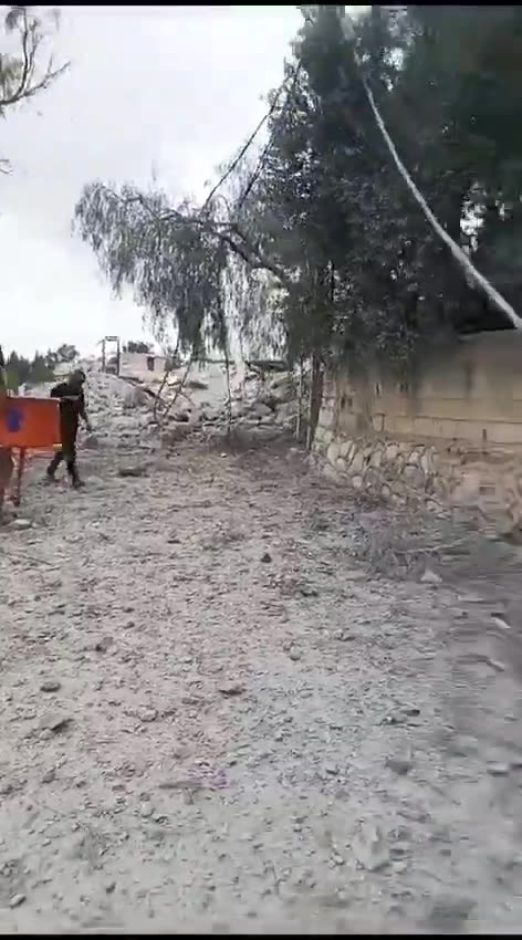 The aftermath of the raid that targeted the town of Harouf, south Lebanon