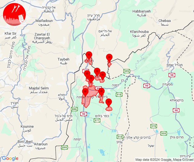 Des bombardements périodiques ciblant la région de Kiryat Shmona