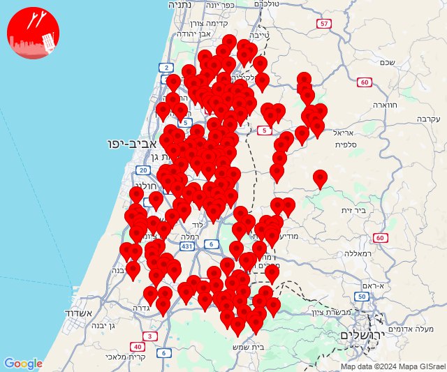 Wijdverspreide waarschuwingen voor raketaanvallen in centraal Israël