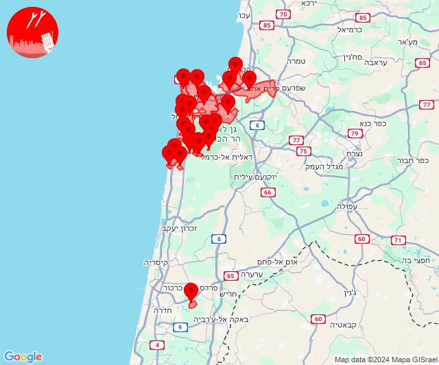 Foguetes foram disparados em direção à área de Haifa