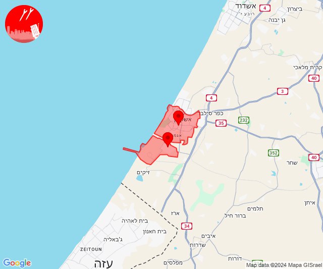 Foguetes disparados contra Ashkelon