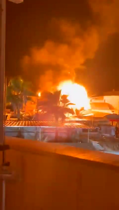 Video of the moments when planes bombed a tent sheltering displaced people in Al-Aqsa Martyrs Hospital in Deir al-Balah in the central Gaza Strip. The violent raid resulted in the deaths of 4 dead and a number of wounded.