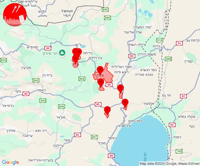 Se dispararon cohetes hacia Safed