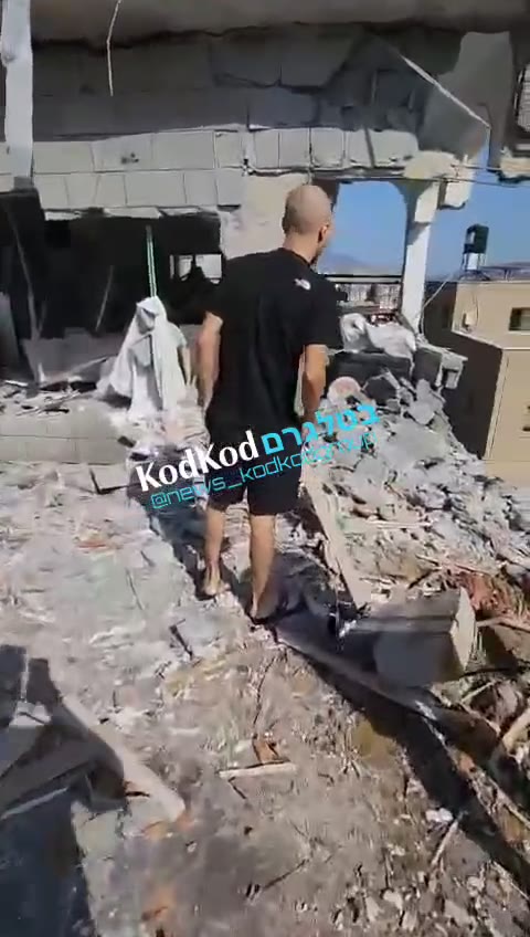 Destruction in Majd Al Kurum near Karmiel as result of Hezbollah rocket strike