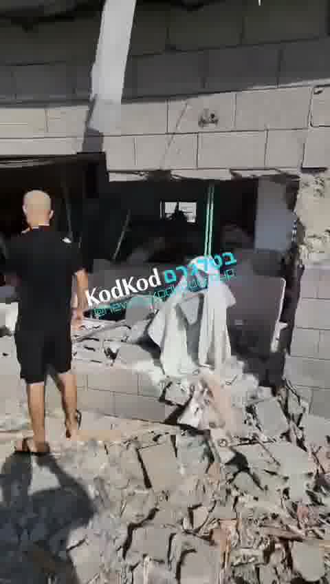 Destruction in Majd Al Kurum near Karmiel as result of Hezbollah rocket strike