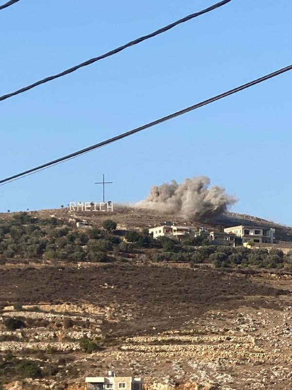 Israeli airplanes targeting the town of Aita al-Shaab in southern Lebanon