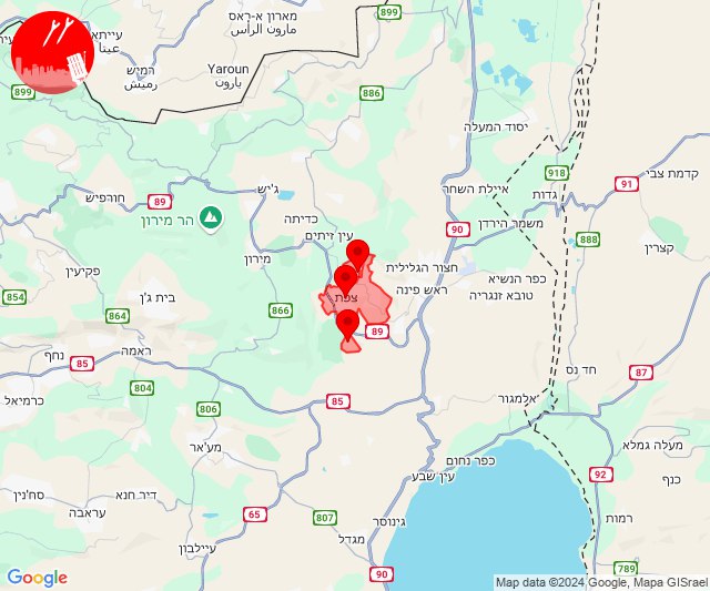 Raketen wurden auf Safed abgefeuert