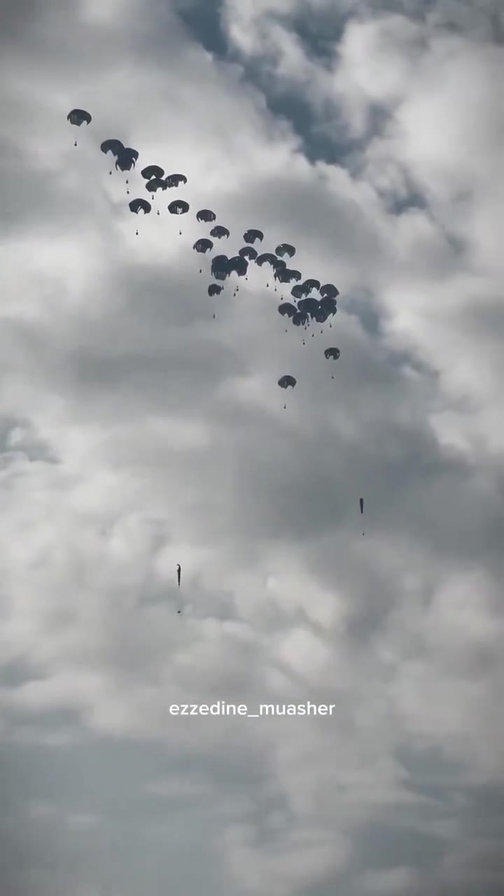 Planes drop aid boxes on Khan Yunis in southern Gaza Strip