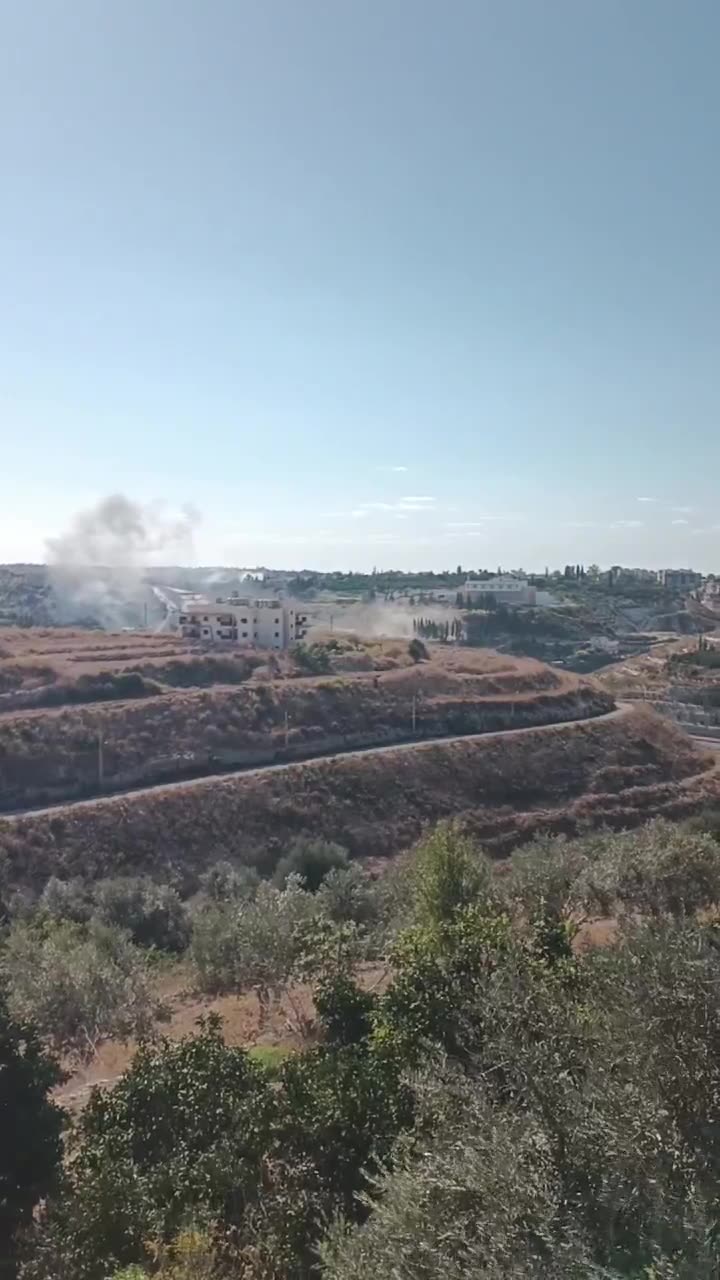 بالفيديو - غارة  على بلدة البيسارية جنوبي لبنان