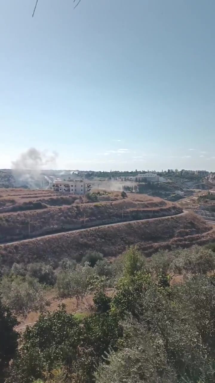 بالفيديو - غارة  على بلدة البيسارية جنوبي لبنان