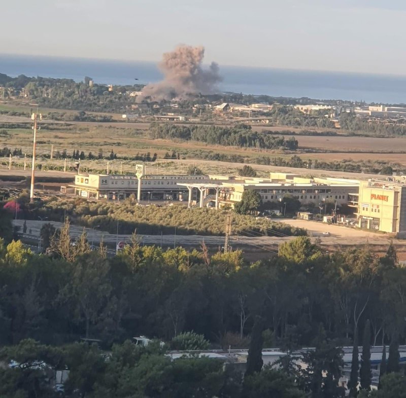 A rocket fall in Kibbutz Ma'agan Michael