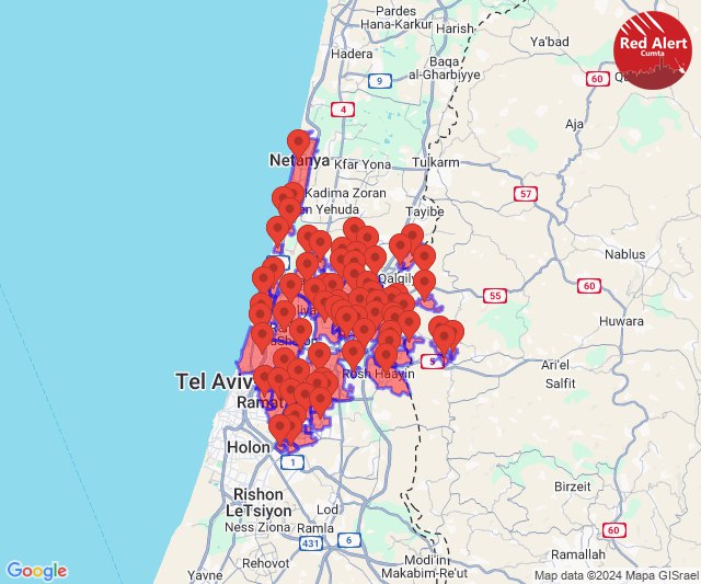 Rockets were fired towards Tel Aviv