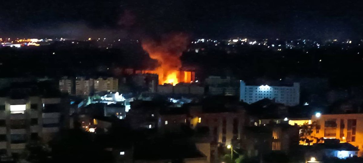 Fire after violent raid in southern suburbs of Beirut