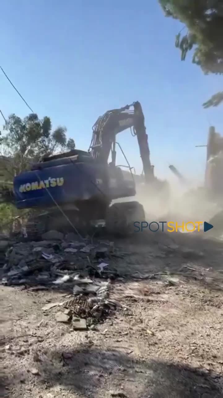 Israeli raid destroys a house in Al-Sawan neighborhood in Kafr Reman