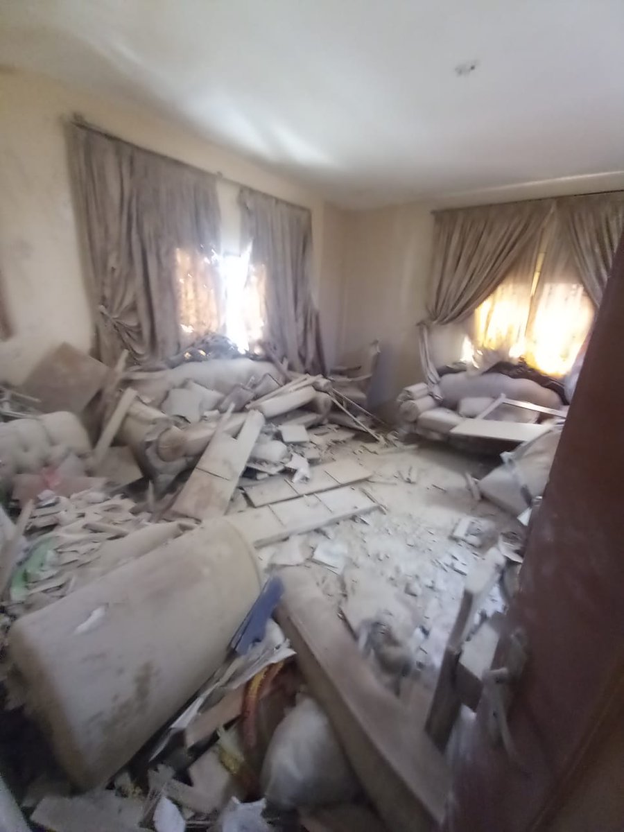 Destruction inside a house in the coastal town of Sarafand in the Zahrani area after an airstrike targeted the house