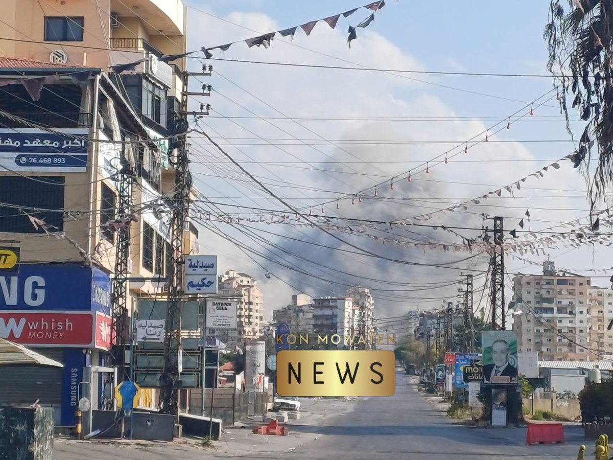 Israeli warplanes carry out a raid targeting Al-Hawsh area in Tyre city