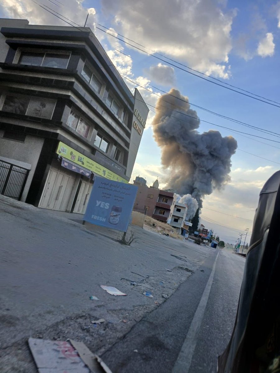 The raid in Durus, the entrance to the Civil Defense, opposite Al-Ta'awun