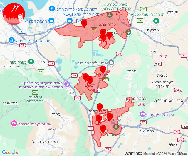 Drone alerts extending to south-east of Haifa