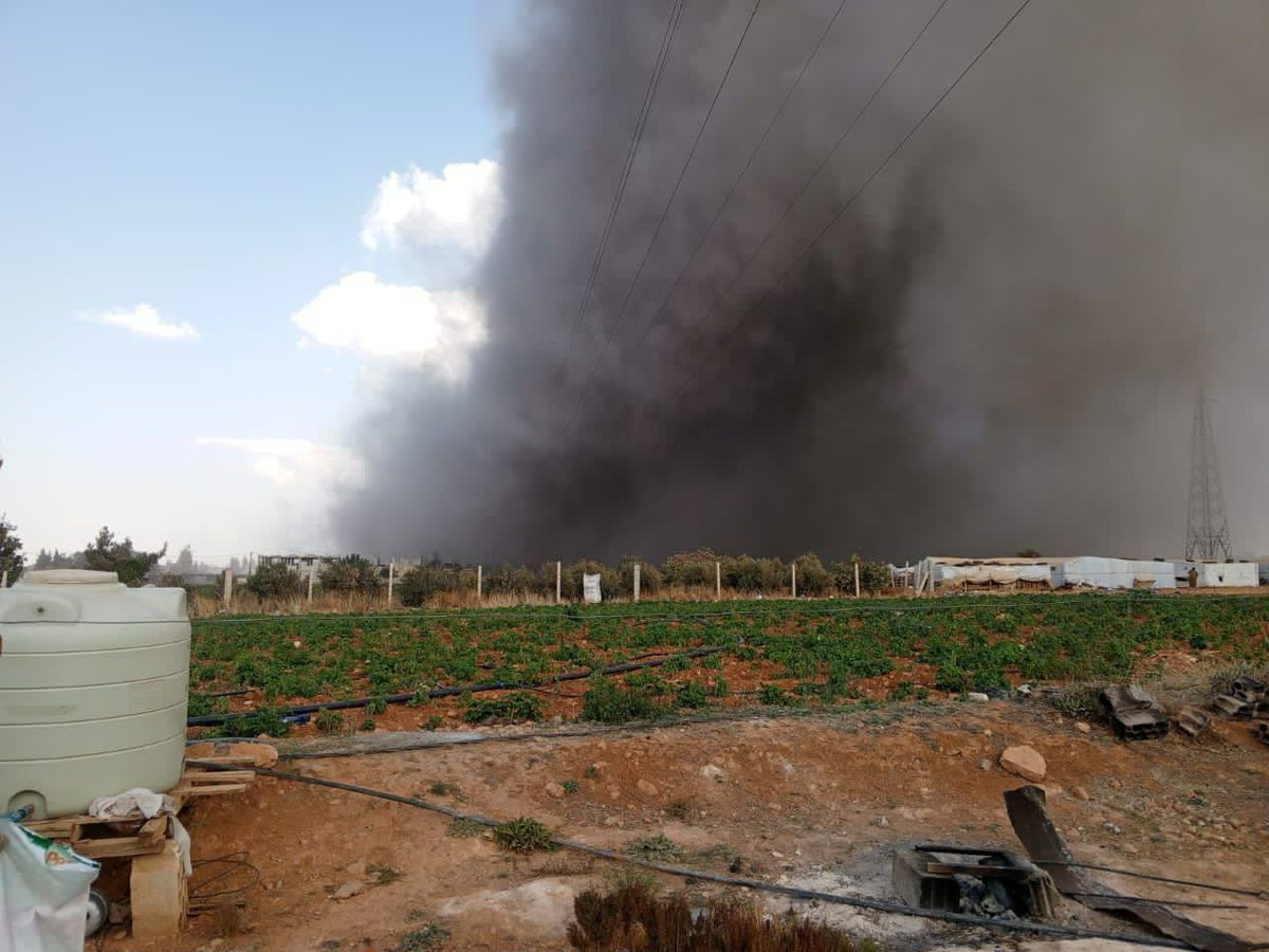 Planes launch a raid on the town of Nahle in Lebanon