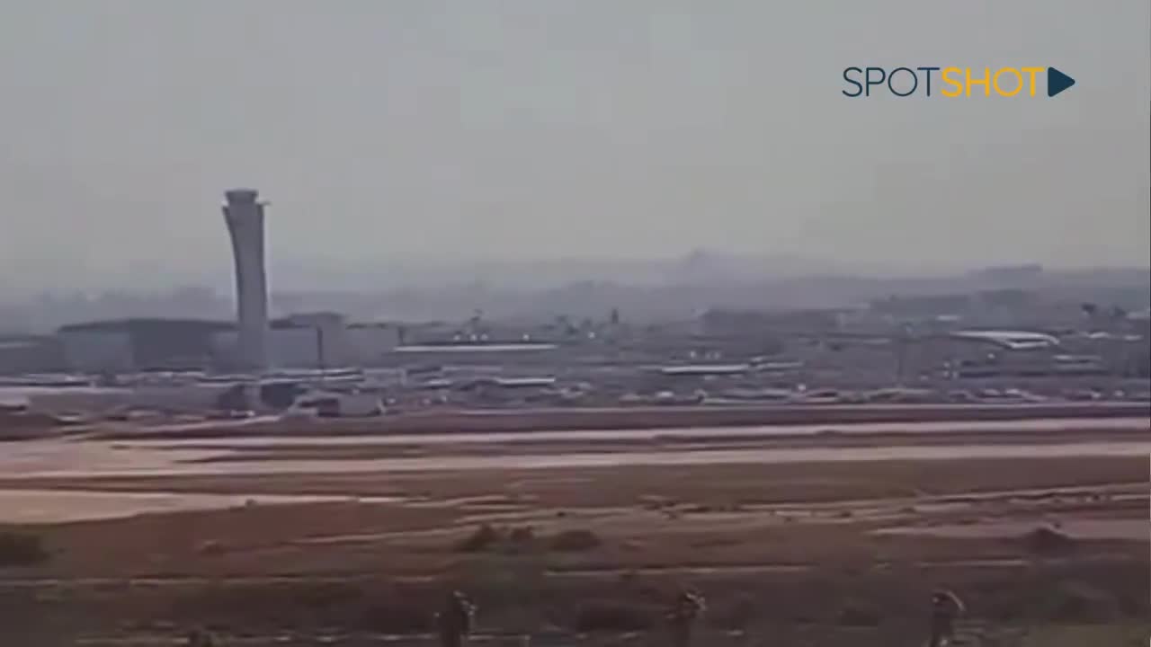 The moment the rocket fell inside Ben Gurion Airport in Tel Aviv