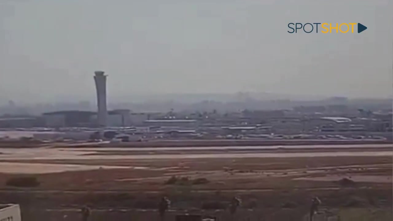 The moment the rocket fell inside Ben Gurion Airport in Tel Aviv