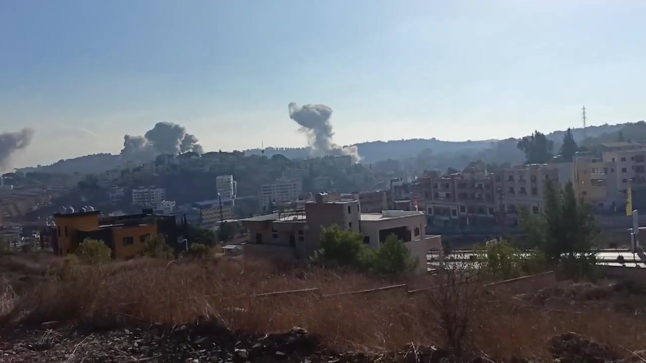 Israels Armee startete eine Reihe von Angriffen auf die Stadt Nabatieh im Libanon