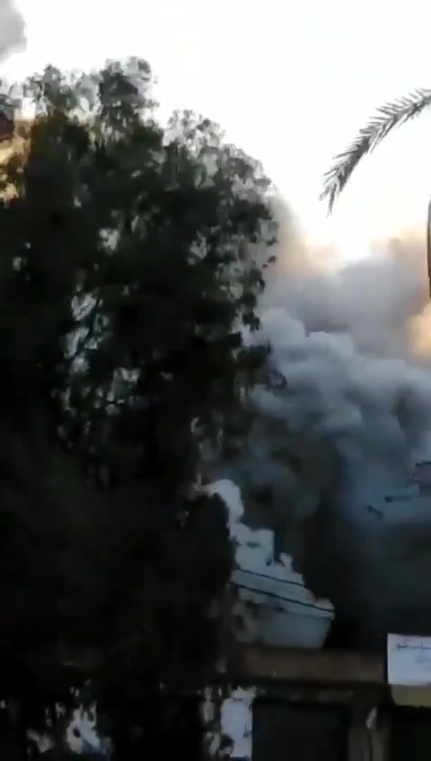 Airstrikes in Al-Ghobeiry a little while ago