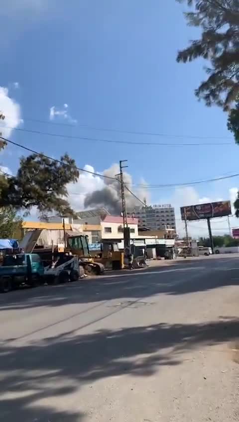 The raid that targeted the barracks neighborhood behind the Platinum Hotel in Tyre