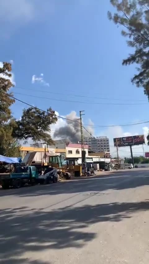 The raid that targeted the barracks neighborhood behind the Platinum Hotel in Tyre