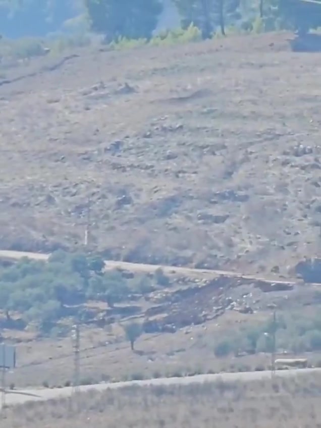 Hezbollah targeted some gatherings of Israeli forces and their vehicles moving between Tel al-Nahas and the outskirts of Deir Mimas and al-Qalaa