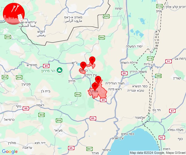 Raketen wurden auf Safed abgefeuert