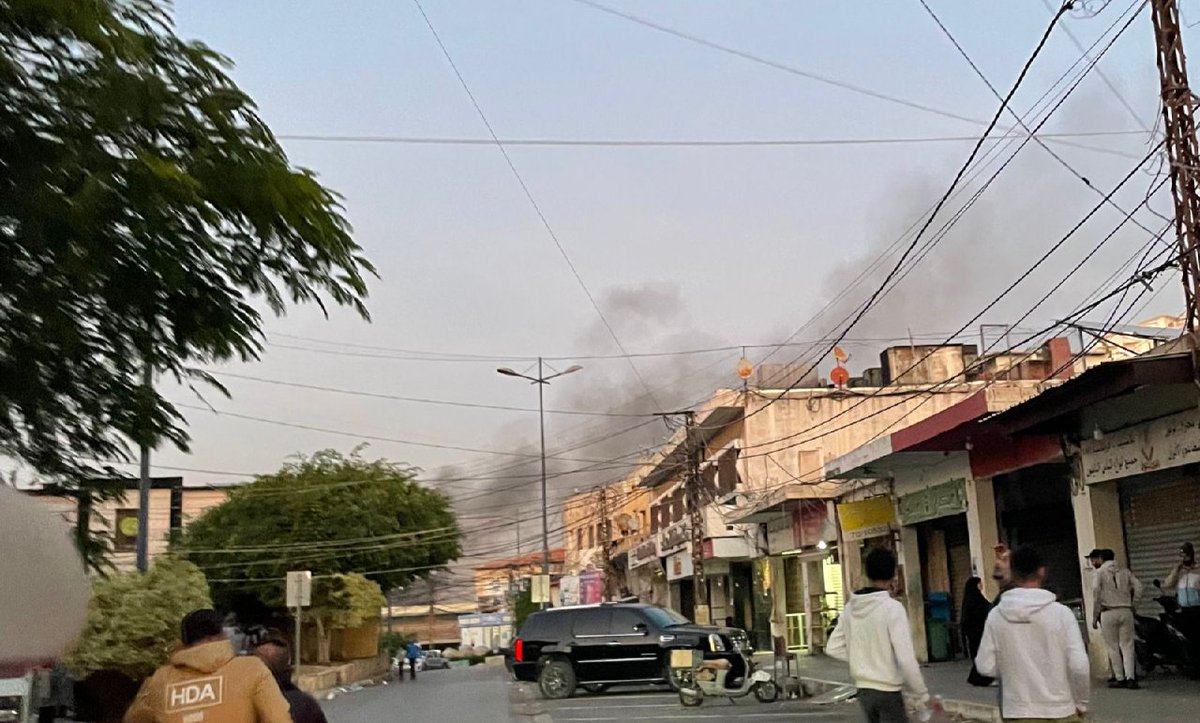 A raid on the city of Tyre targeted the parking lot opposite the Bank of Lebanon, and there is information about injuries