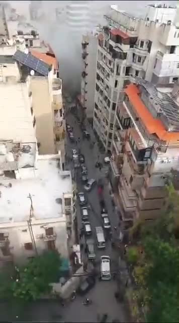 According to initial information from residents of the area: A raid near the Khatam al-Anbiya complex in al-Nuwairi in the capital Beirut, and the building was completely destroyed.