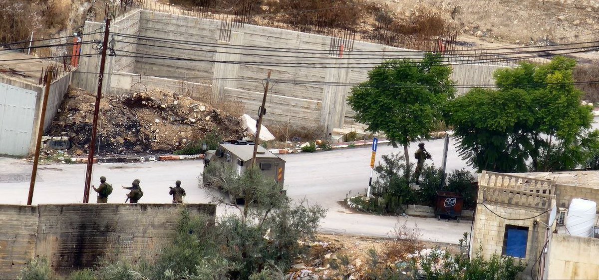 Israeli security forces operation ining the town of Sebastia in Nablus