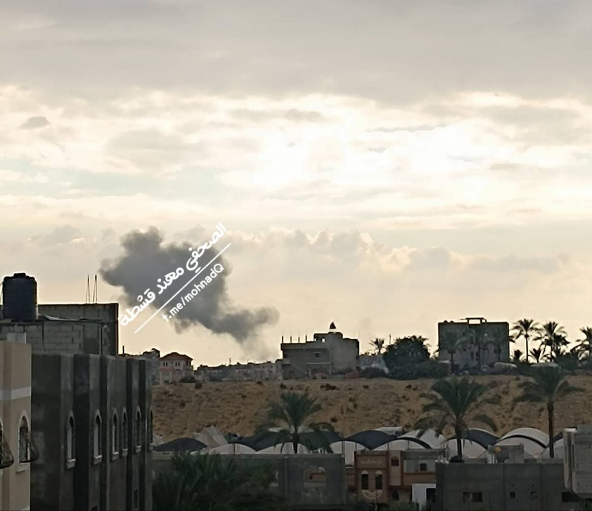 A residential block was blown up in the center of Rafah