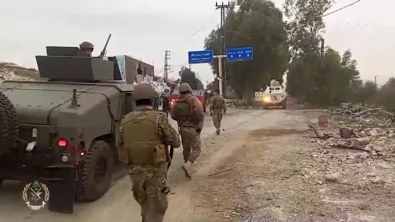 Lebanese and UNIFIL forces deployed in the town of El-Khiam in southern Lebanon today, as the Israeli army announced it concluded its mission in the village per ceasefire. The Israeli army remains deployed in southern Lebanon and will operate against any threat, the Israeli army said